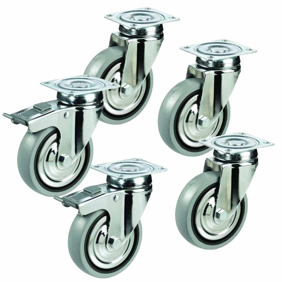 Vaiotec Rollenkit für Kühl & Tiefkühltische – 4 türig + Kühl und Tiefkühlschränke 2 türig Serie Topline