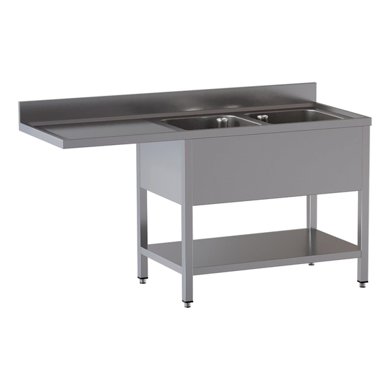 Vaiotec Topline Gastro-Spülcenter, 2 Becken rechts, 1800 × 700 mm