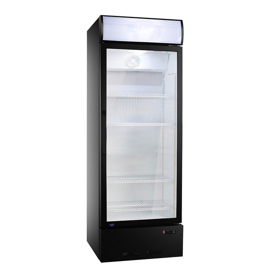 Vaiotec Gastro-Getränkekühlschrank 290 Liter mit Leuchtaufsatz schwarz, 600 × 570 mm