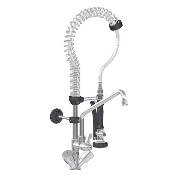 Vaiotec Topline Geschirrwaschbrause mit 2 Mischventilen – Einloch, Niedrigbauweise, 120 × 350 mm