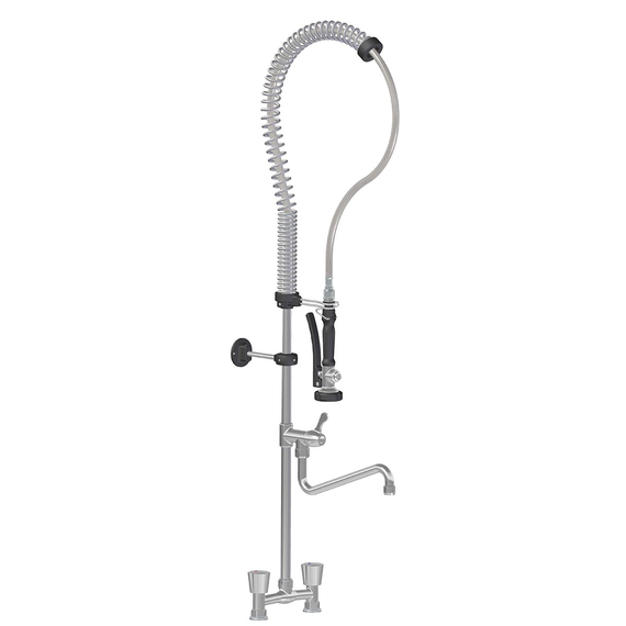 Vaiotec Topline Geschirrwaschbrause mit Schwenkauslauf & 2 Mischventilen – Zweiloch, 160 × 350 mm