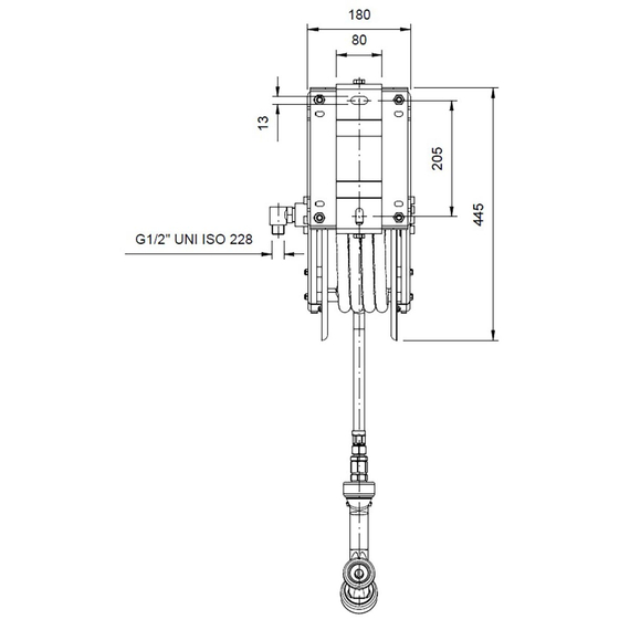 Vaiotec Topline Schlauchaufroller mit Brause – 20 Meter, 180 × 700 mm, Bild 4