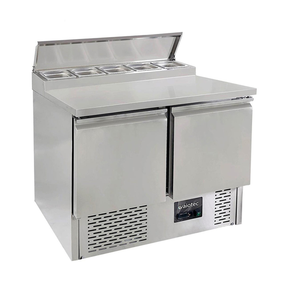 Vaiotec Gastro-Zubereitungstisch Mini, 2-fach für 5x GN 1/6, 900 × 700 mm