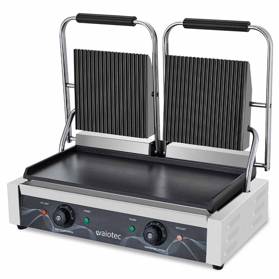 Vaiotec Elektro Gastro-Kontaktgrill doppelt, oben gerillt & unten glatt, 568 × 395 mm