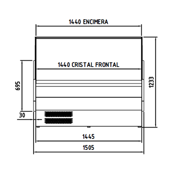 Vaiotec Topline Gastro-Kühltheke 150 – gerades Frontglas weiß, 1505 × 800 mm, Bild 6