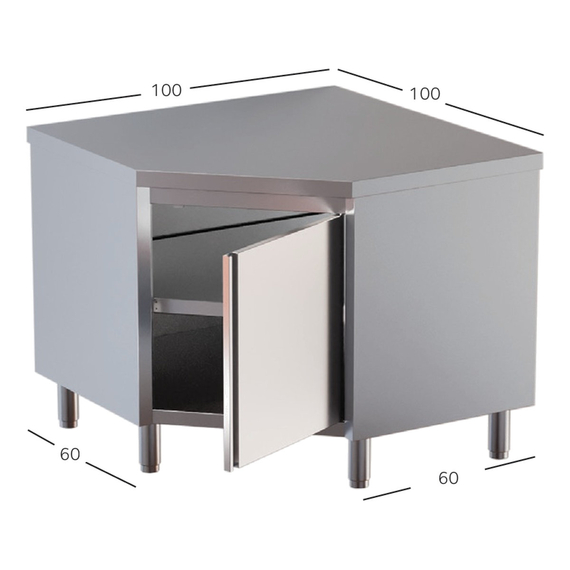 Vaiotec Topline Eckarbeitsschrank, Flügeltür, passend für 600er Tiefe, 1000 × 1000 mm, Bild 2