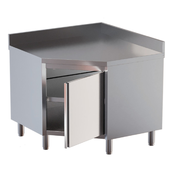 Vaiotec Topline Eckarbeitsschrank, Flügeltür und Aufkantung, passend für 600er Tiefe, 1000 × 1000 mm