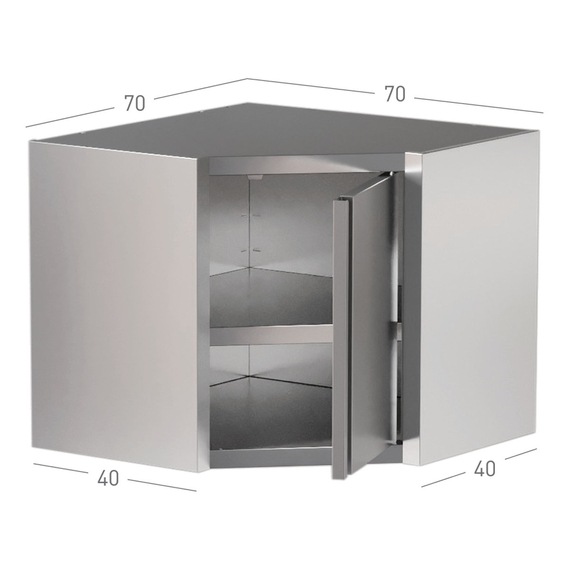 Vaiotec Topline Eckwandhängeschrank, Flügeltür, 700 × 700 mm, Bild 2