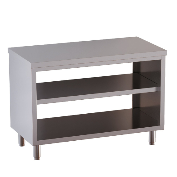 Vaiotec Topline Gastro-Arbeitsschrank, offen mit Durchreiche, 1600 × 600 mm