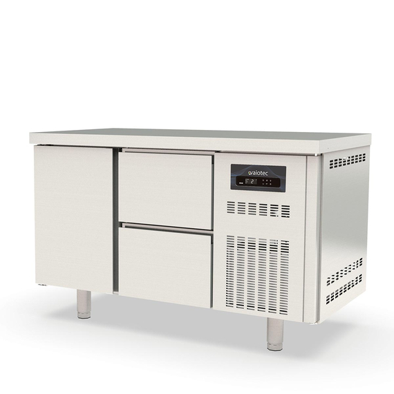 Vaiotec Topline Gastro-Tiefkühltisch, 2-fach GN 1/1 mit 2 Schubladen, 1 Tür, 1345 × 700 mm