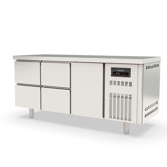 Vaiotec Topline Gastro-Tiefkühltisch, 3-fach GN 1/1 mit 4 Schubladen, 1 Tür, 1795 × 700 mm