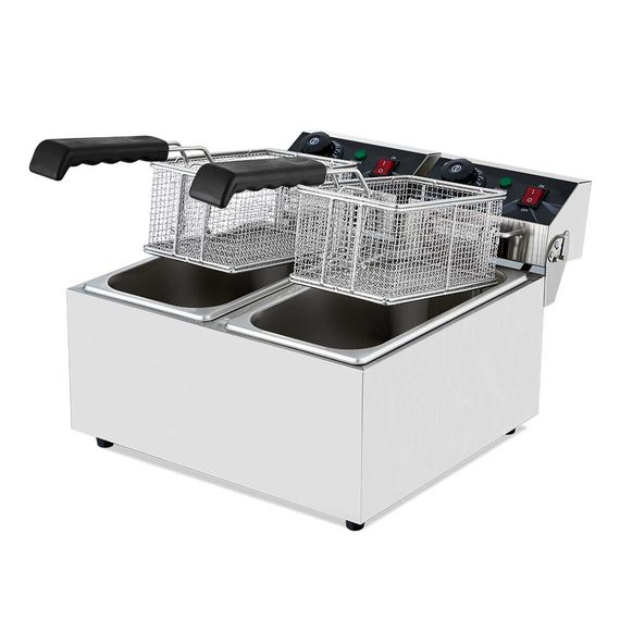 Vaiotec Elektro Gastro-Fritteuse 2 Becken 6+6 Liter, 390 × 440 mm, Bild 2