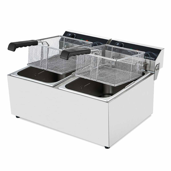 Vaiotec Elektro Gastro-Fritteuse 2 Becken 17+17 Liter, 600 × 500 mm, Bild 2