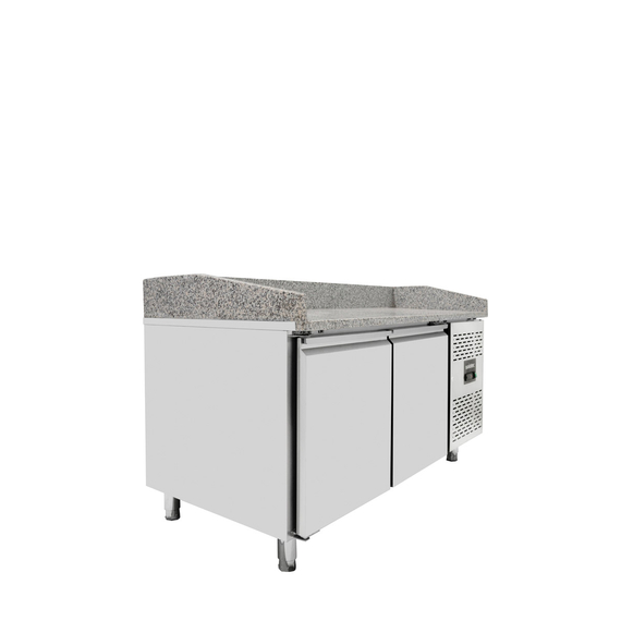Vaiotec Gastro-Pizzakühltisch, 2-türig grau inkl. Gastro-Kühlaufsatz GN 1/3, 1510 × 800 mm, Bild 7