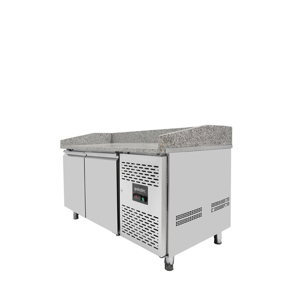 Vaiotec Gastro-Pizzakühltisch, 2-türig grau inkl. Gastro-Kühlaufsatz GN 1/3, 1510 × 800 mm, Bild 8