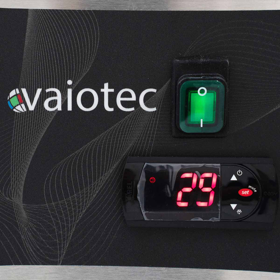Vaiotec Gastro-Pizzakühltisch, 3-türig schwarz inkl. Gastro-Kühlaufsatz GN 1/3, 2020 × 800 mm, Bild 10