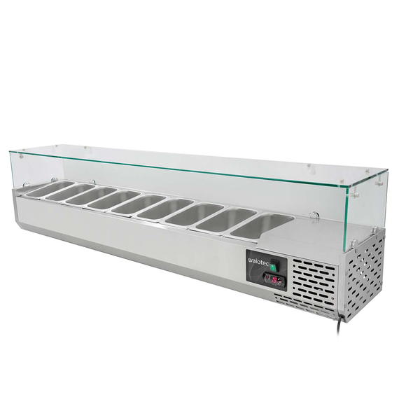 Vaiotec Gastro-Pizzakühltisch, 2-türig & 7 Schubladen schwarz inkl. Gastro-Kühlaufsatz GN 1/3, 2020 × 800 mm, Bild 3