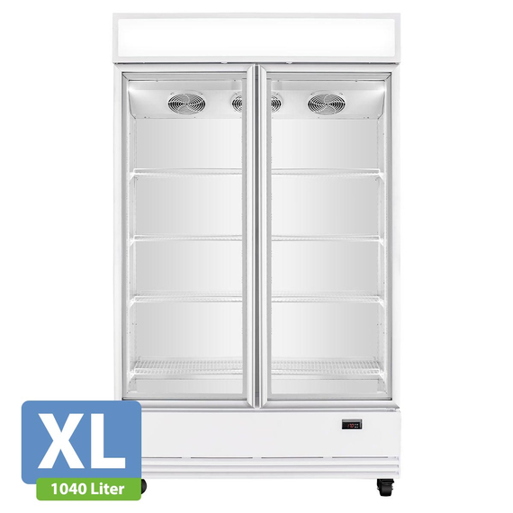 Vaiotec Topline Gastro-Getränkekühlschrank 2 Türen, 1040 Liter XL, mit Leuchtaufsatz weiß, 1280 × 742 mm, Bild 2