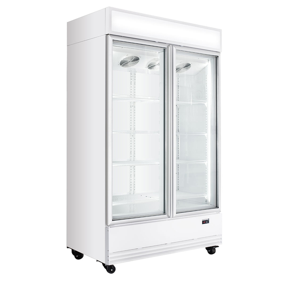 Vaiotec Topline Gastro-Getränkekühlschrank 2 Türen, 1040 Liter XL, mit Leuchtaufsatz weiß, 1280 × 742 mm, Bild 4