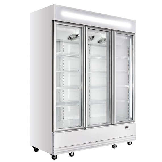 Vaiotec Topline Gastro-Getränkekühlschrank 3 Türen, 1360 Liter XL, mit Leuchtaufsatz weiß, 1640 × 742 mm, Bild 4