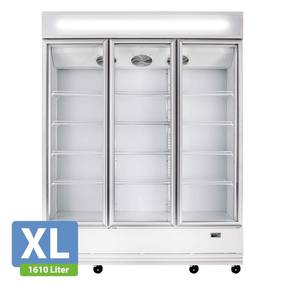 Vaiotec Topline Gastro-Getränkekühlschrank 3 Türen, 1610 Liter XL, mit Leuchtaufsatz weiß, 1919 × 742 mm, Bild 2