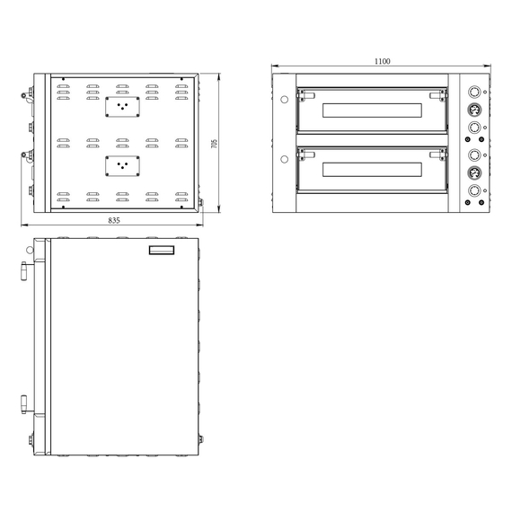 Vaiotec Topline Elektro Pizzaofen 4+4 × 34 cm, 1100 × 835 mm, Bild 11