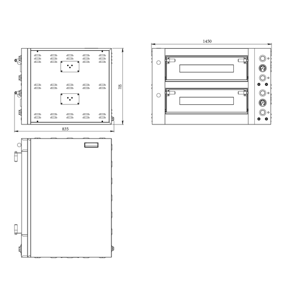 Vaiotec Topline Elektro Pizzaofen 6+6 × 34 cm (breite Version), 1450 × 835 mm, Bild 11