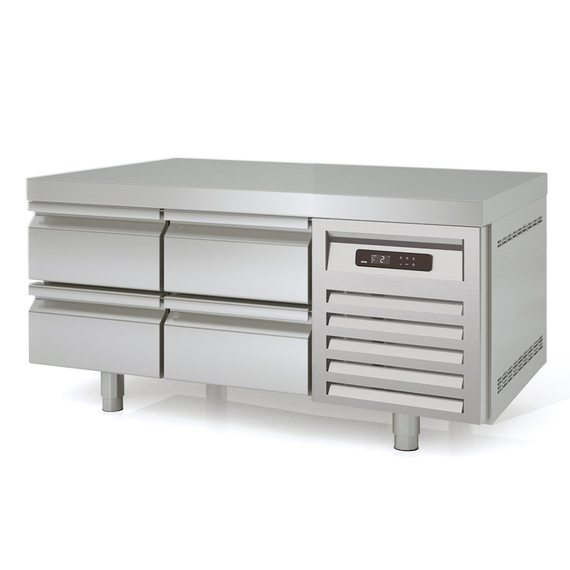 Vaiotec Topline Gastro-Unterbaukühltisch, 2-fach GN 1/1 mit 4 Schubladen, 1345 × 700 mm