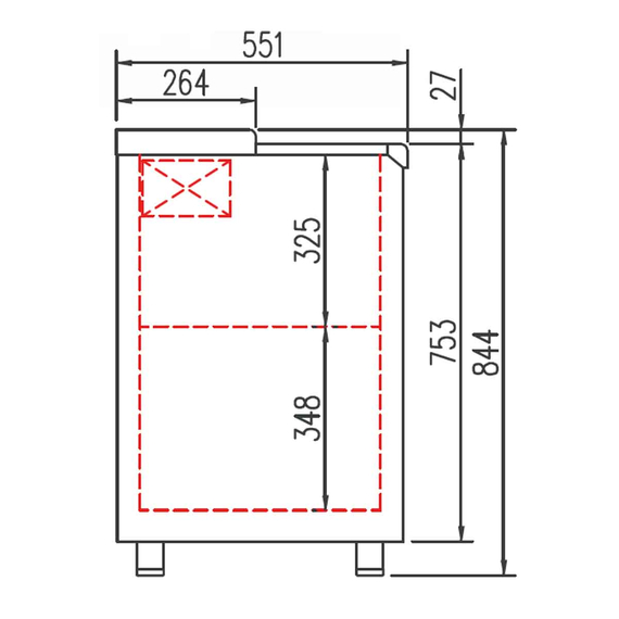 Vaiotec Topline Gastro-Getränkekühltruhe mit 4 Edelstahlschiebedeckeln, 580 Liter, 1990 × 550 mm, Bild 4