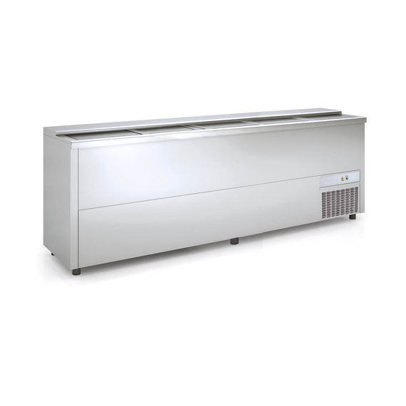 Vaiotec Topline Gastro-Getränkekühltruhe mit 5 Edelstahlschiebedeckeln, 720 Liter, 2480 × 550 mm, Bild 2