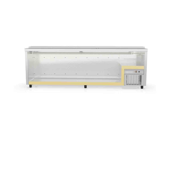 Vaiotec Topline Gastro-Getränkekühltruhe mit 6 Edelstahlschiebedeckeln, 860 Liter, 2970 × 550 mm, Bild 2