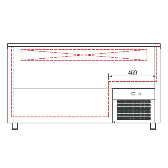 Vaiotec Topline Gastro-Getränkekühltruhe mit 6 Edelstahlschiebedeckeln, 860 Liter, 2970 × 550 mm, Bild 3