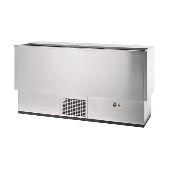 Vaiotec Topline Gastro-Getränkekühltruhe Edelstahl mit Edelstahlschiebedeckel, 290 Liter, 1510 × 545 mm