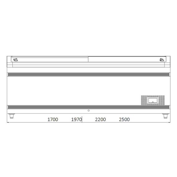 Vaiotec Topline Gewerbe-Tiefkühltruhe 900 mit Glasschiebedeckel, Weiß, Kopfendtruhe für Kombinationen, LED, 1970 × 865 mm, Bild 2