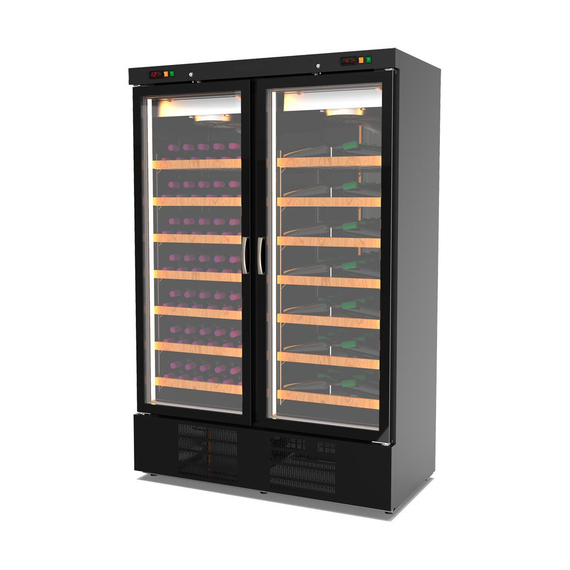Vaiotec Topline Weinkühlschrank Schwarz, 1010 Liter, 210 Flaschen, 2 Zonen, 1370 × 735 mm