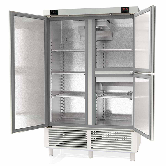 Vaiotec Topline Gastro-Reifeschrank Dry-Aging 2 Zonen, Edelstahl, Abtropfen und Trocknen, 956 + 245 Liter, 1370 × 735 mm