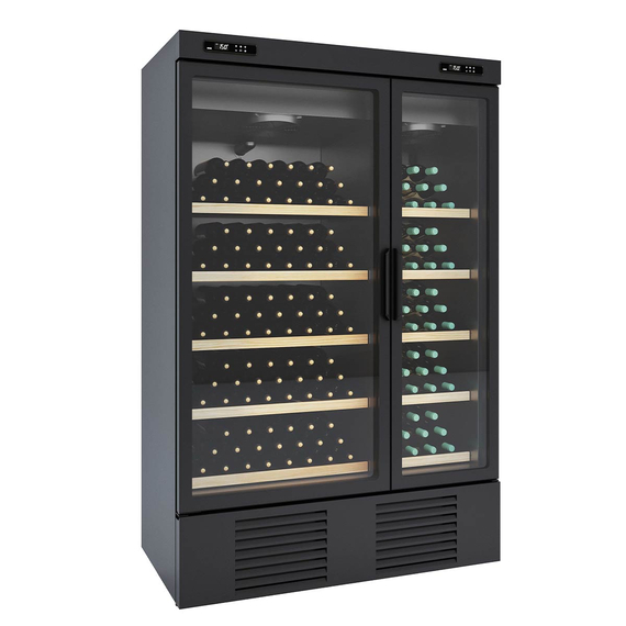 Vaiotec Topline Weinkühlschrank Schwarz, 2 Zonen asymmetrisch, 1000 Liter, 1250 × 770 mm
