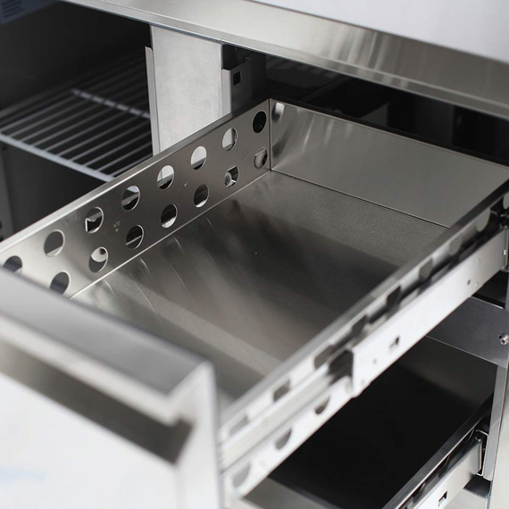 Vaiotec Gastro-Kühltisch Mini, 2-fach – mit 1 Tür & 2 Schubladen, 900 × 700 mm, Bild 5