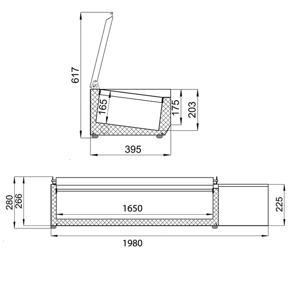 Vaiotec Gastro-Kühlaufsatz mit Edelstahldeckel, 9 x GN 1/3, 1980 × 395 mm, Bild 3