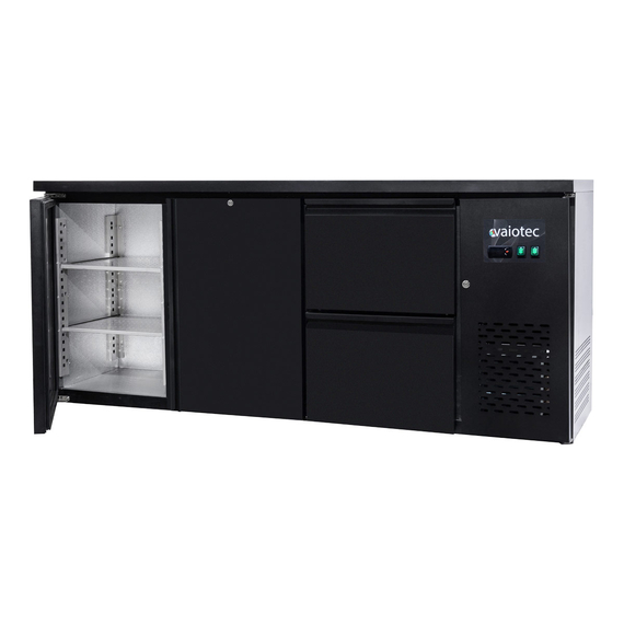 Vaiotec Gastro-Barkühltisch schwarz, 2 Türen & 2 Schubladen – 425 l, 2005 × 520 mm, Bild 2