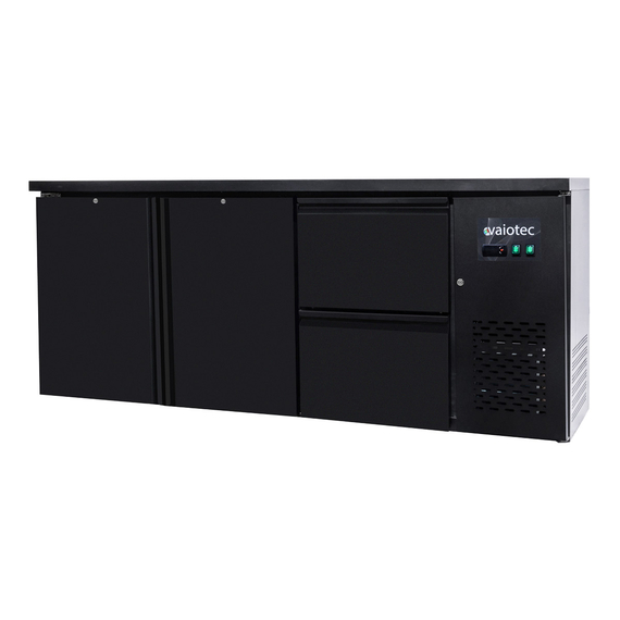Vaiotec Gastro-Barkühltisch schwarz, 2 Türen & 2 Schubladen – 425 l, 2005 × 520 mm, Bild 3