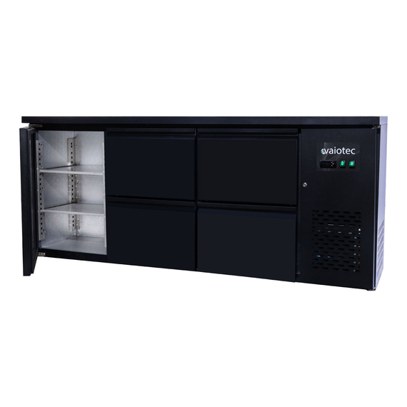 Vaiotec Gastro-Barkühltisch schwarz, 1 Tür & 4 Schubladen – 425 l, 2005 × 520 mm, Bild 5