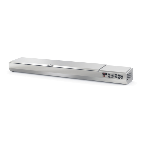 Vaiotec Topline Gastro-Kühlaufsatz mit Edelstahldeckel 5xGN1/3, 1495 × 396 mm, Bild 2