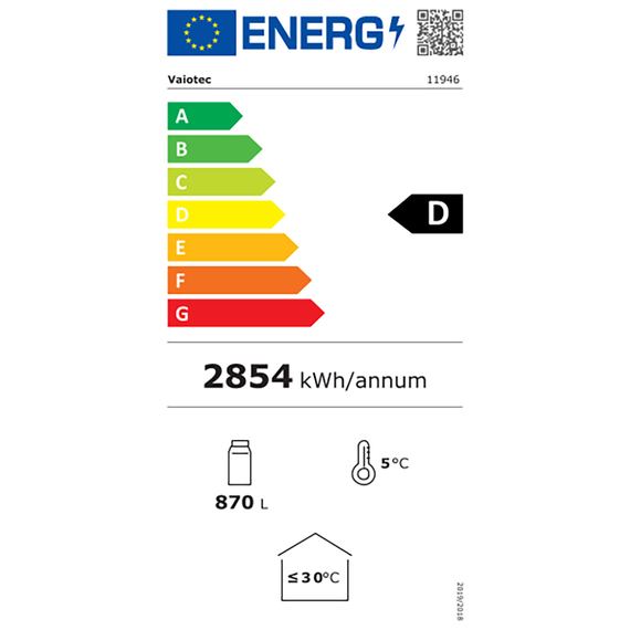 Vaiotec Topline Gastro-Getränkekühlschrank 2 Türen, 870 Liter XL, mit Leuchtaufsatz schwarz, 1090 × 742 mm, Bild 11