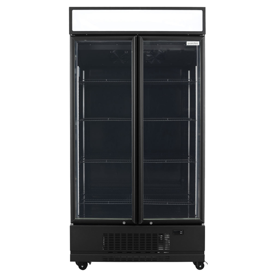 Vaiotec Topline Gastro-Getränkekühlschrank 2 Türen, 870 Liter XL, mit Leuchtaufsatz schwarz, 1090 × 742 mm, Bild 3