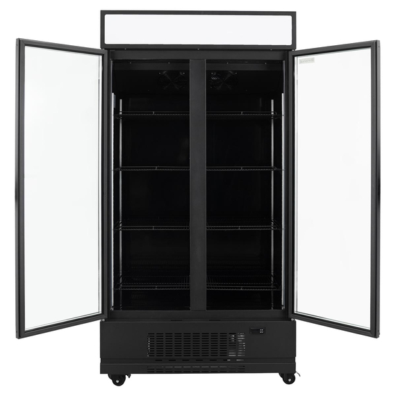 Vaiotec Topline Gastro-Getränkekühlschrank 2 Türen, 870 Liter XL, mit Leuchtaufsatz schwarz, 1090 × 742 mm, Bild 5