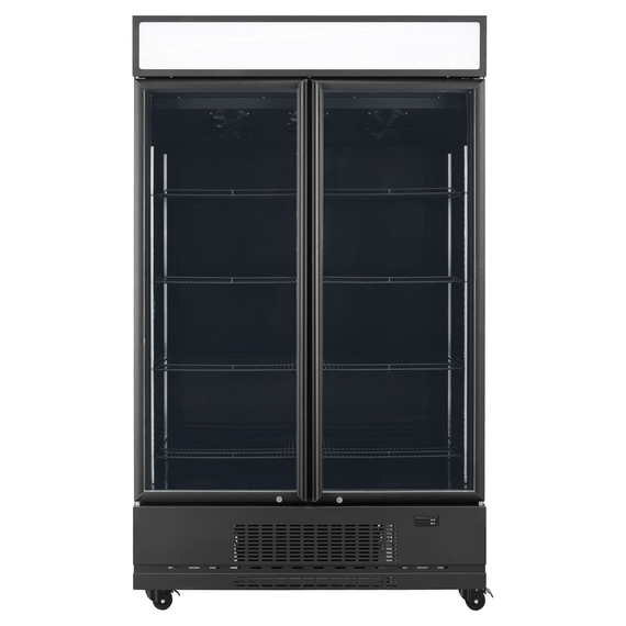 Vaiotec Topline Gastro-Getränkekühlschrank 2 Türen, 1040 Liter XL, mit Leuchtaufsatz schwarz, 1280 × 742 mm, Bild 3