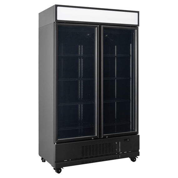 Vaiotec Topline Gastro-Getränkekühlschrank 2 Türen, 1040 Liter XL, mit Leuchtaufsatz schwarz, 1280 × 742 mm, Bild 4