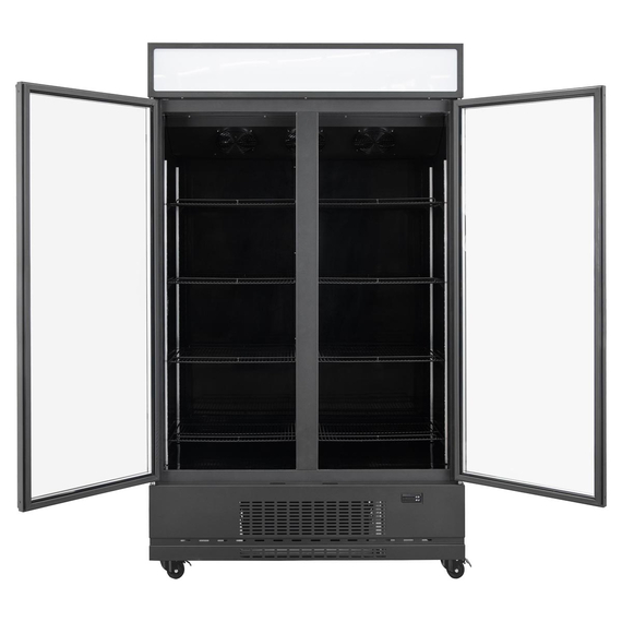 Vaiotec Topline Gastro-Getränkekühlschrank 2 Türen, 1040 Liter XL, mit Leuchtaufsatz schwarz, 1280 × 742 mm, Bild 5