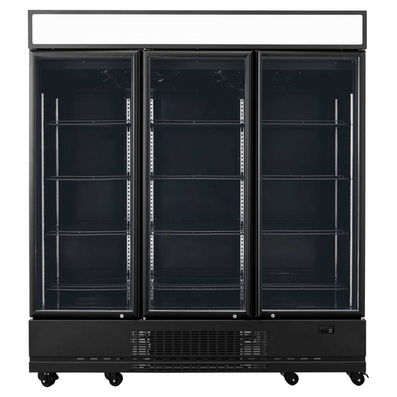 Vaiotec Topline Gastro-Getränkekühlschrank 3 Türen, 1610 Liter XL, mit Leuchtaufsatz schwarz, 1919 × 742 mm, Bild 3